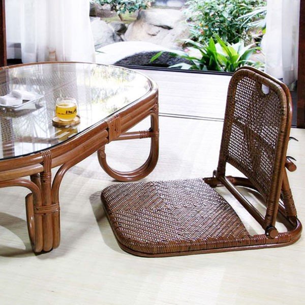 籐 ラタン 籐折りたたみ座椅子 （ 座いす 座椅子 折りたたみ