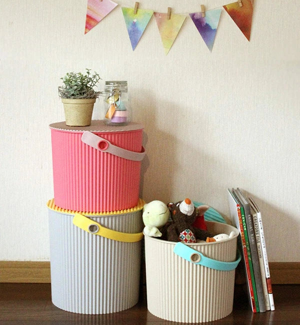 八幡化成 収納バスケット ミニ 4L 幅22×奥行21×高さ17cm 簡易 スツール