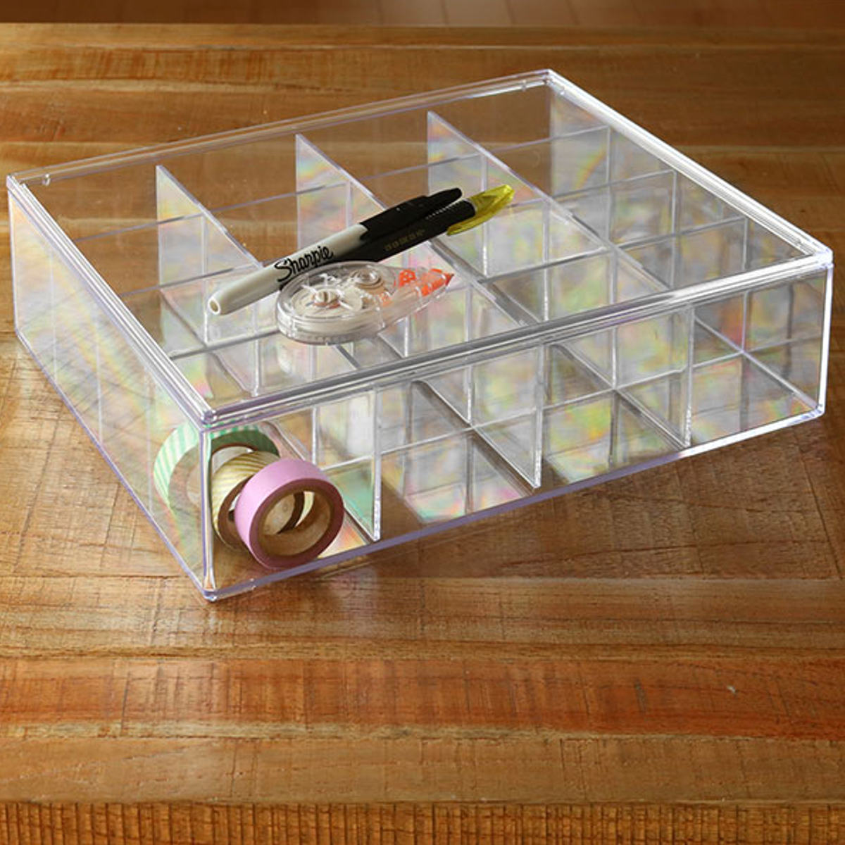 クリアケース ふた付き 16分割 4個セット 透明 プラスチック 収納