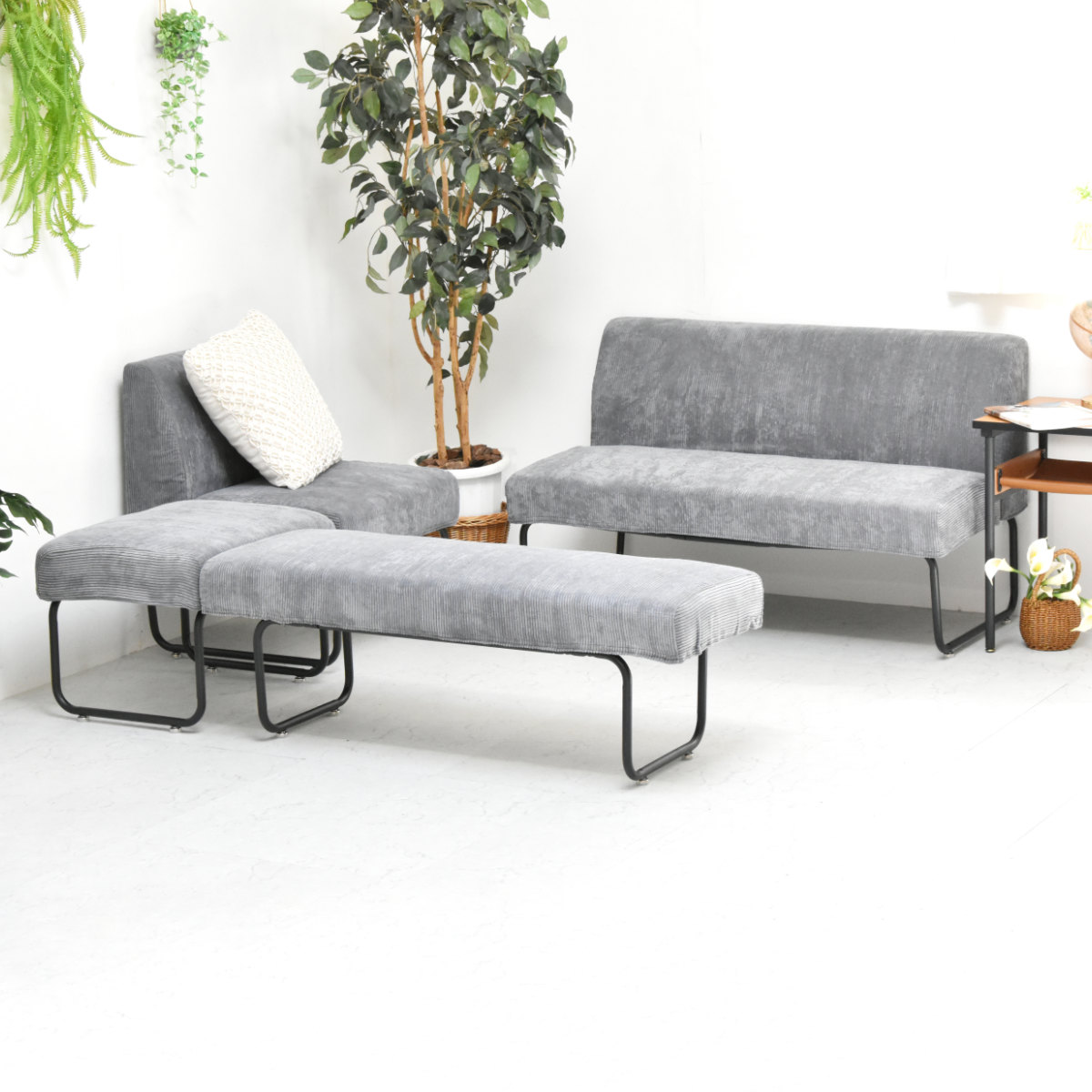 ダイニングベンチ カバー 2人掛け コーデュロイ （ ソファカバー