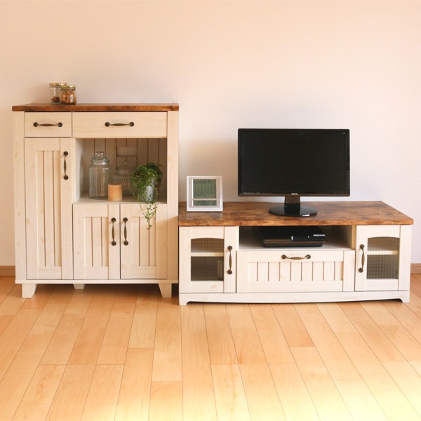 テレビ台 ローボード カントリー調 幅105cm （ テレビ 収納 AVボード