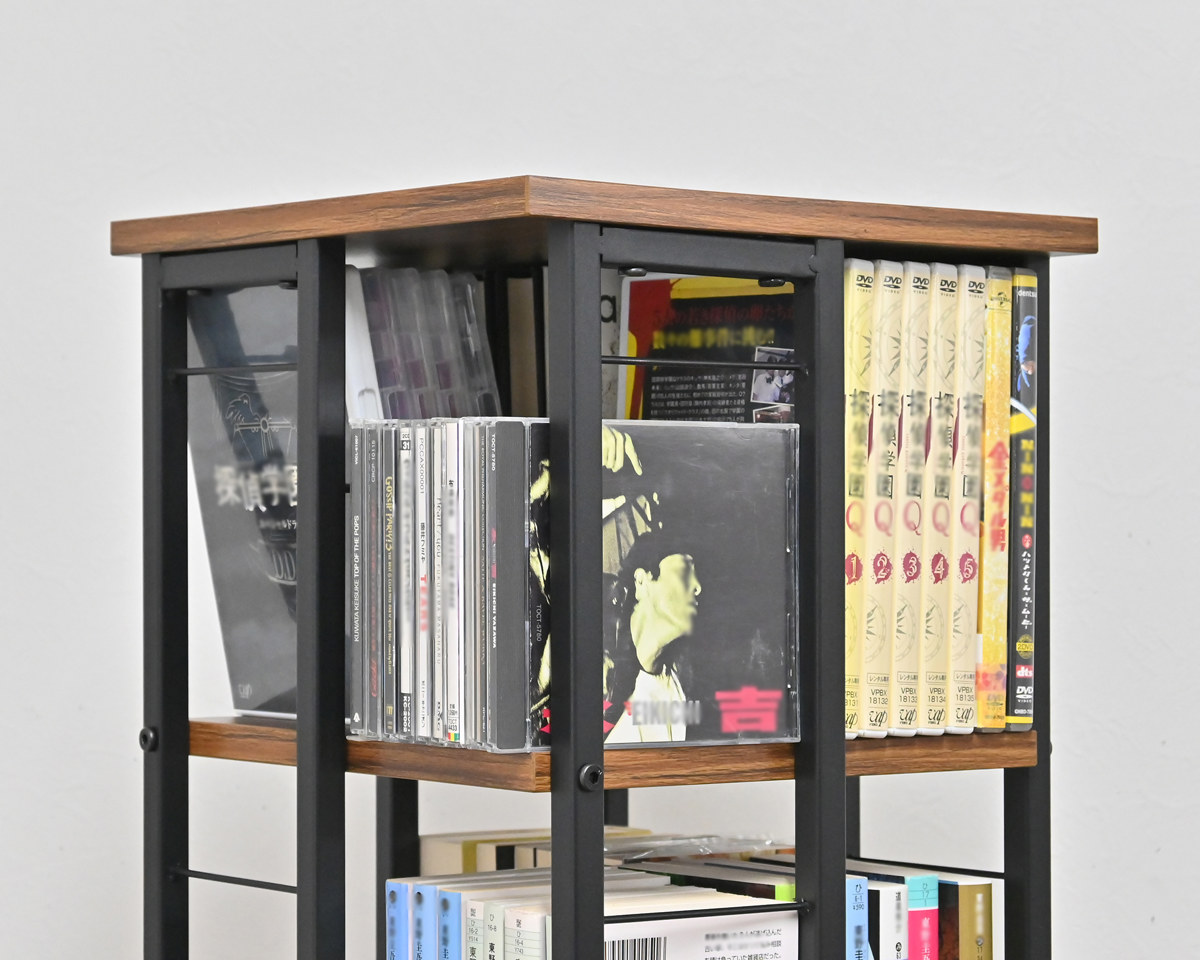 フクダクラフト コミックラック 7段 回転式 本棚 スチールフレーム幅