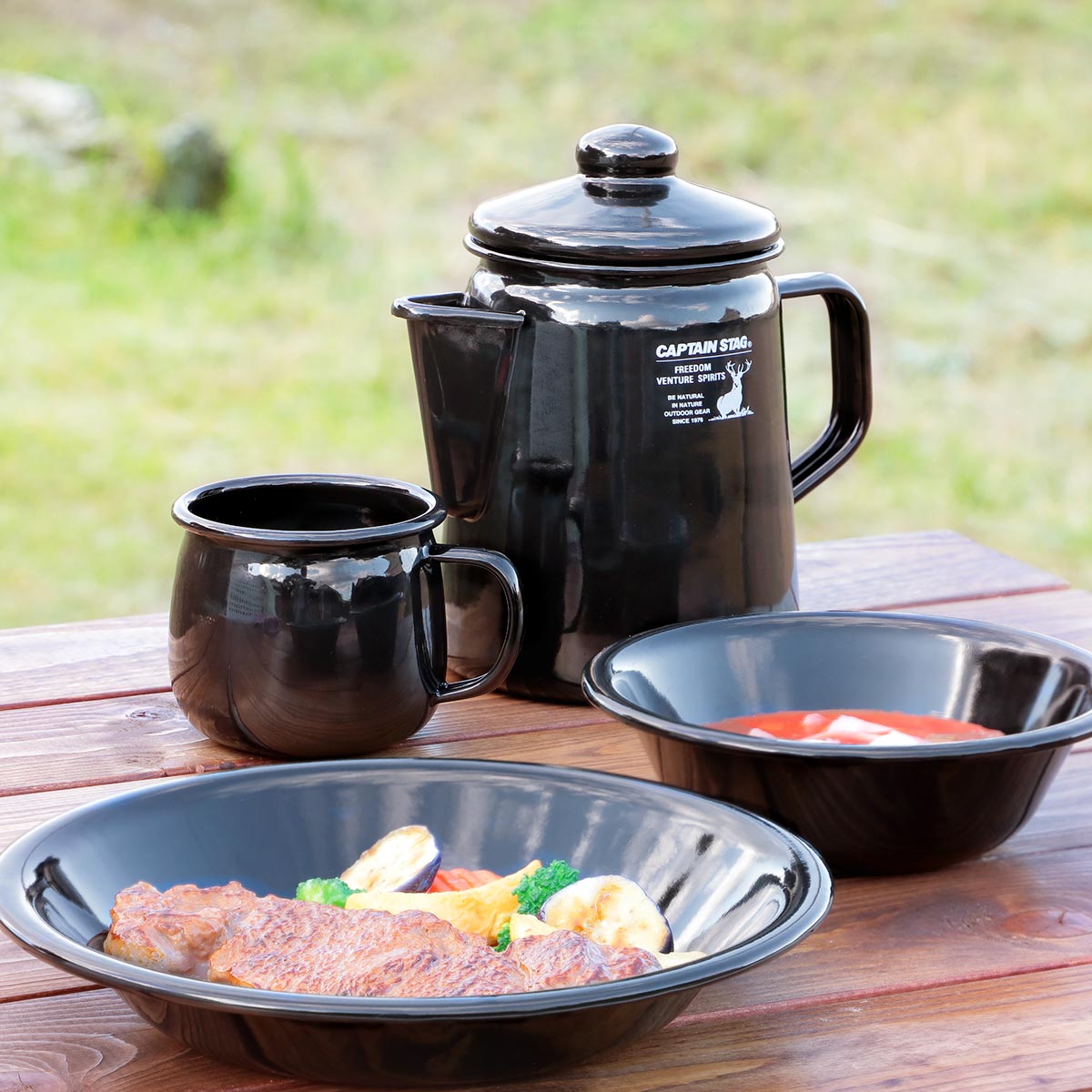 CS BLACK LABEL マグカップ ホーロー 400ml キャプテンスタッグ