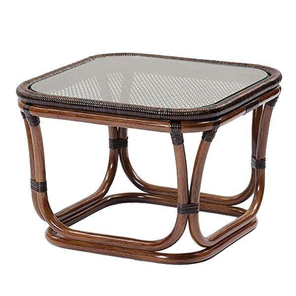 籐 ラタンテーブル ガラス天板 WAHOO 角型 （ センターテーブル ロー