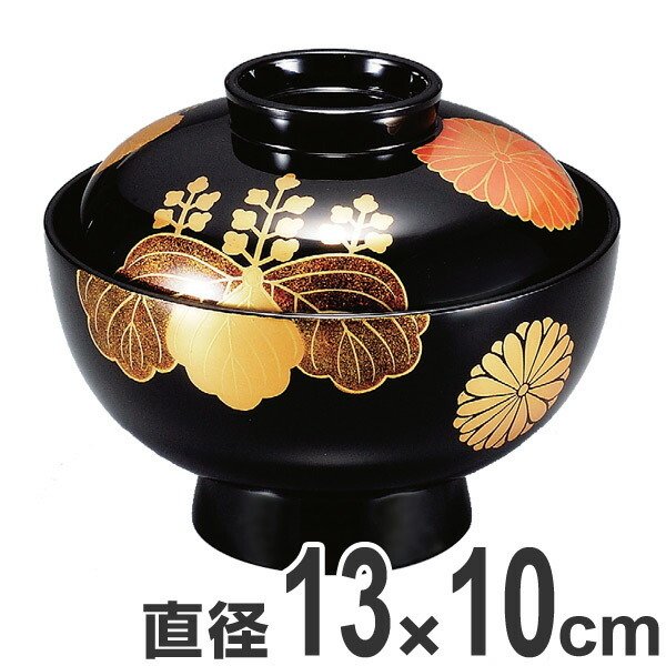 吸い物椀 お椀 木製 黒漆塗 高台寺見返し菊 吸い物 椀 漆塗 磨蒔絵 本