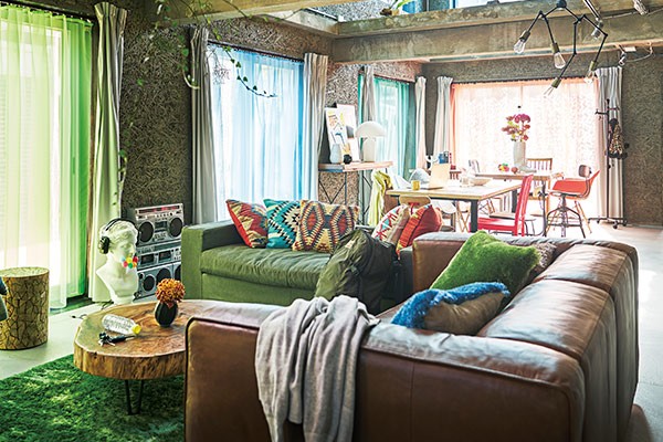 レザーソファ 本革 2人掛け ビンテージ調 幅207cm （ 開梱設置 送料