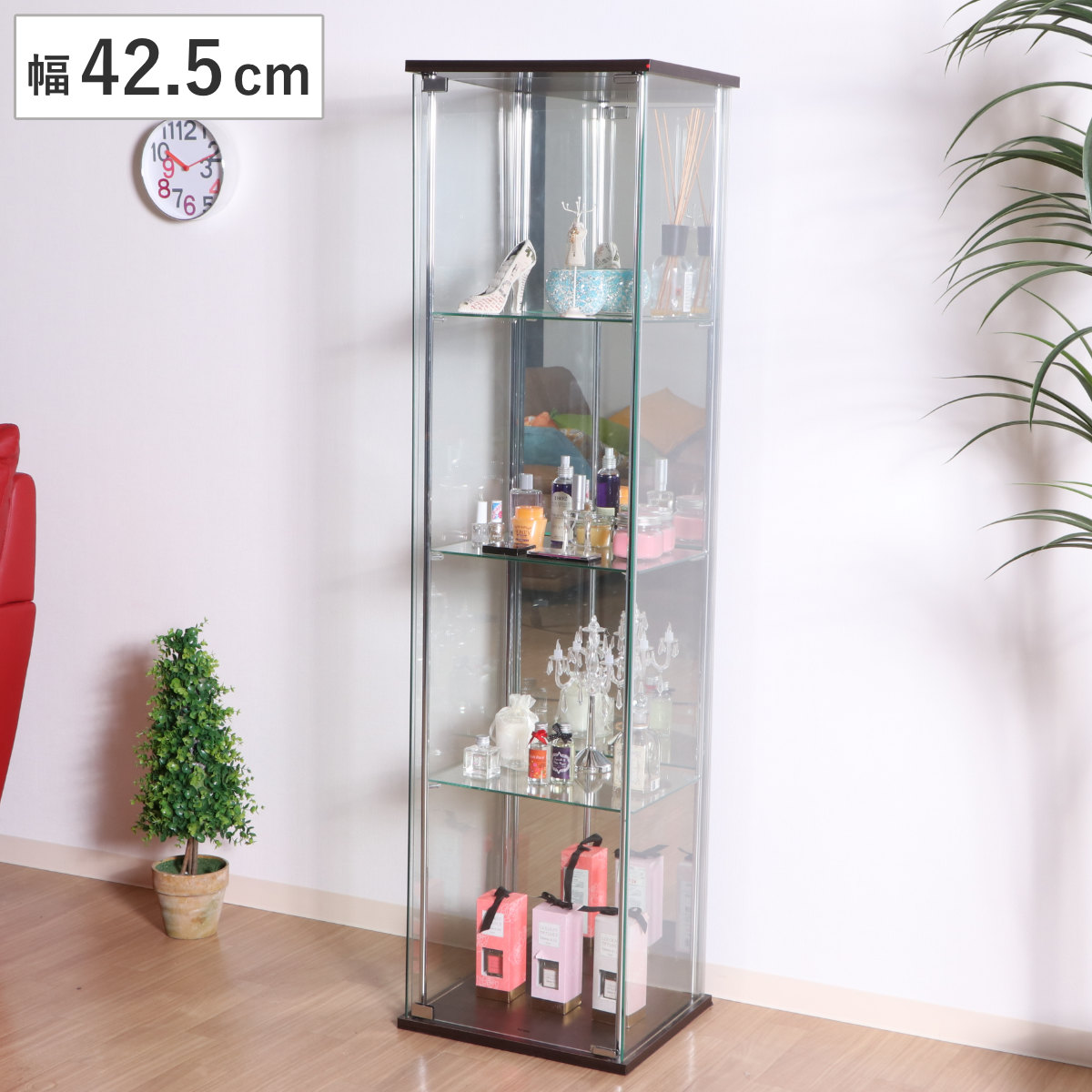 不二貿易（Fuji Boeki） ショーケース 幅42.5cm 4段 背面ミラー