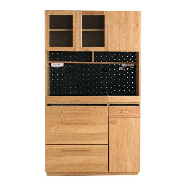 東馬（Tohma） 食器棚 北欧風 キッチンボード オーク材 幅105cm