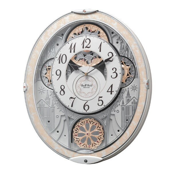 からくり時計 スモールワールドノエルNS ホワイト 電波時計 48曲収録