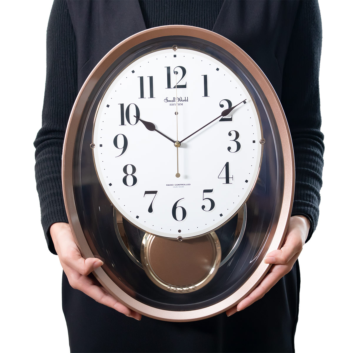 振り子時計 スモールワールドエアルS 18曲収録 電波 （ 掛時計 壁掛け