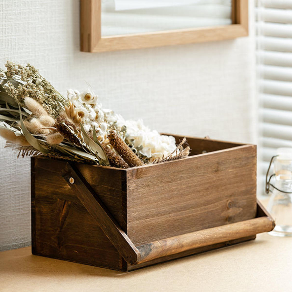 小物収納 ドゥー 取っ手付き 木製 収納ボックス 卓上 幅25.5×奥行16×高