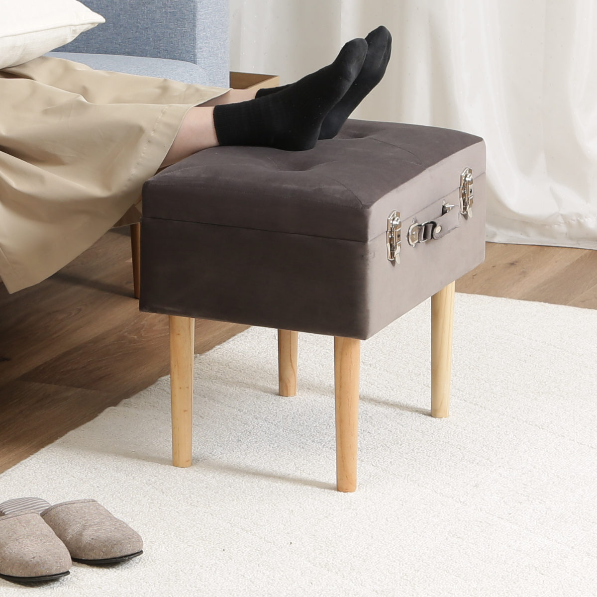 不二貿易（Fuji Boeki） スツール 幅50cm トランク型 収納付