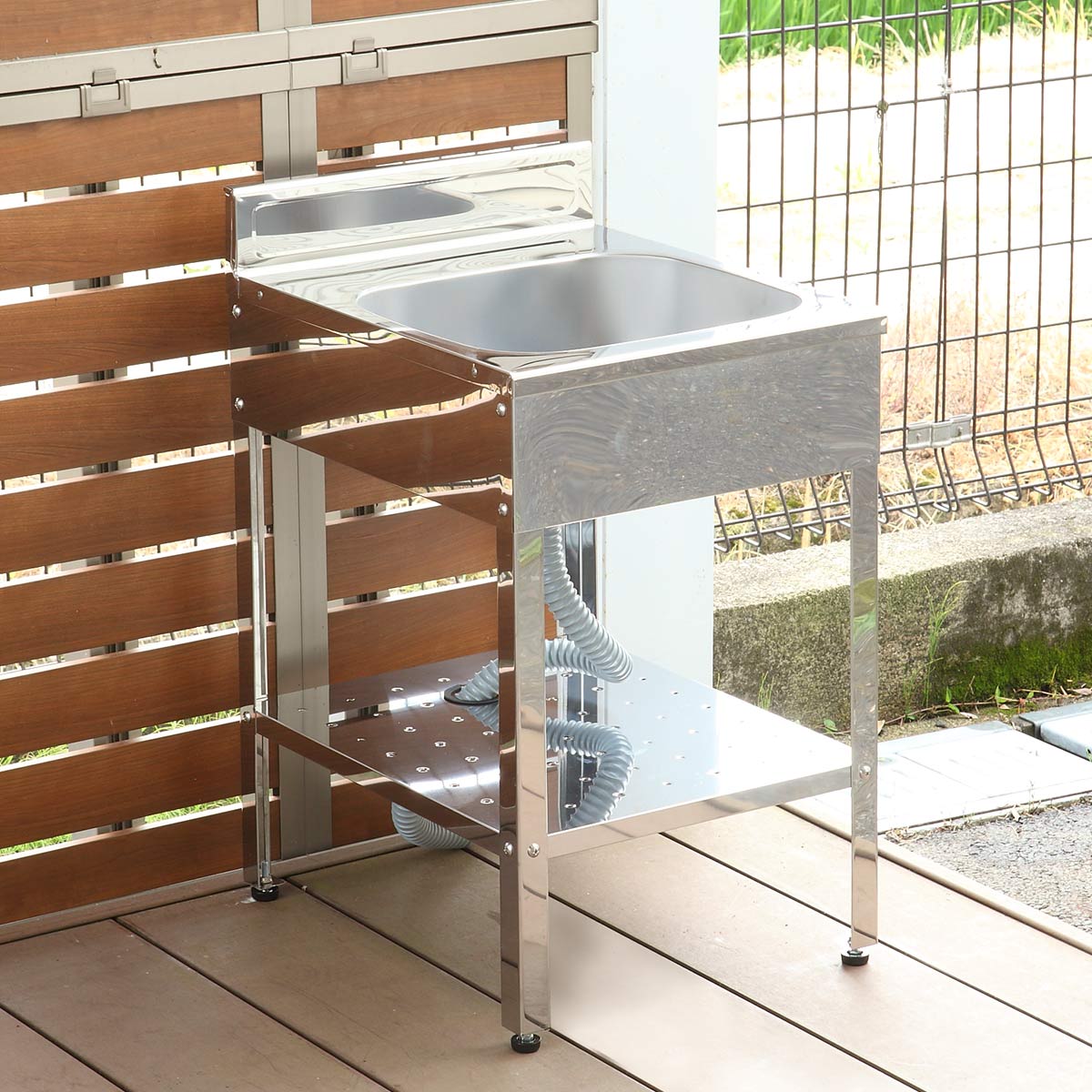 流し台 ステンレス 簡易流し台 幅45×奥行55×高さ78cm ガーデンシンク