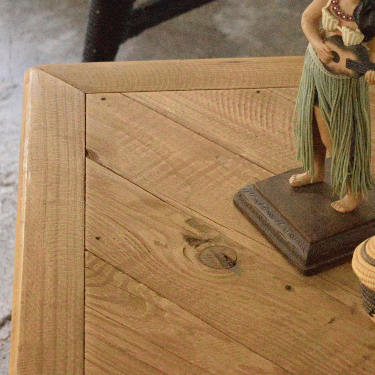 東谷 センターテーブル 幅125cm 木製 天然木 古材 ヘリンボーン