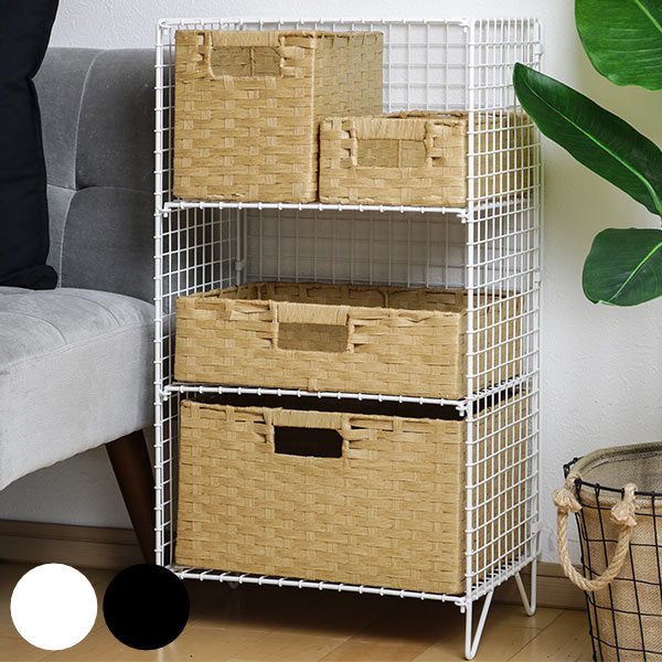 ちどり産業 ラック 折りたたみ 3段 幅41×奥行28×高さ75cm ワイヤー