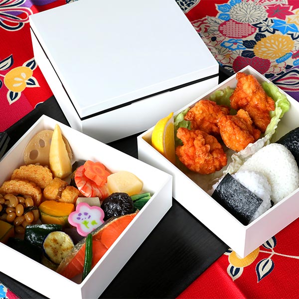 HAKOYA 弁当箱 重箱 3段 3900ml 3人 4人用 18cm 角 三段重 ホワイト