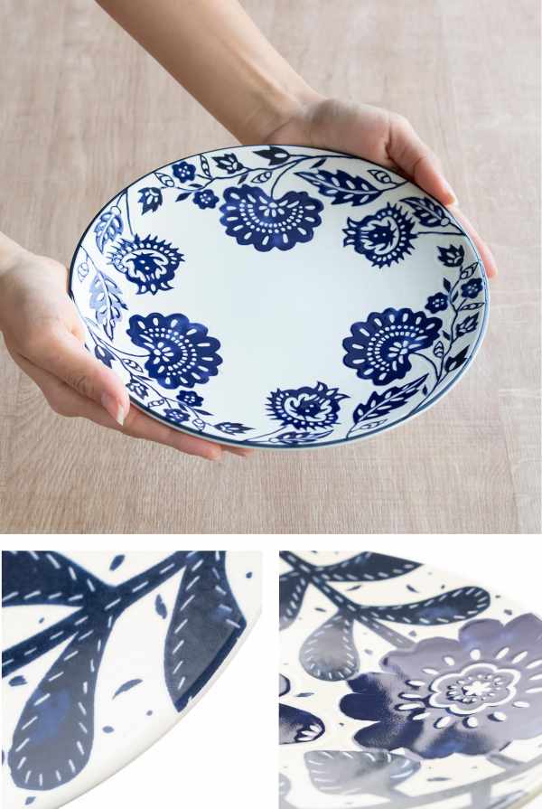 プレート 22cm AIKA 硬質陶器 同柄4枚セット （ 食洗機対応 電子レンジ