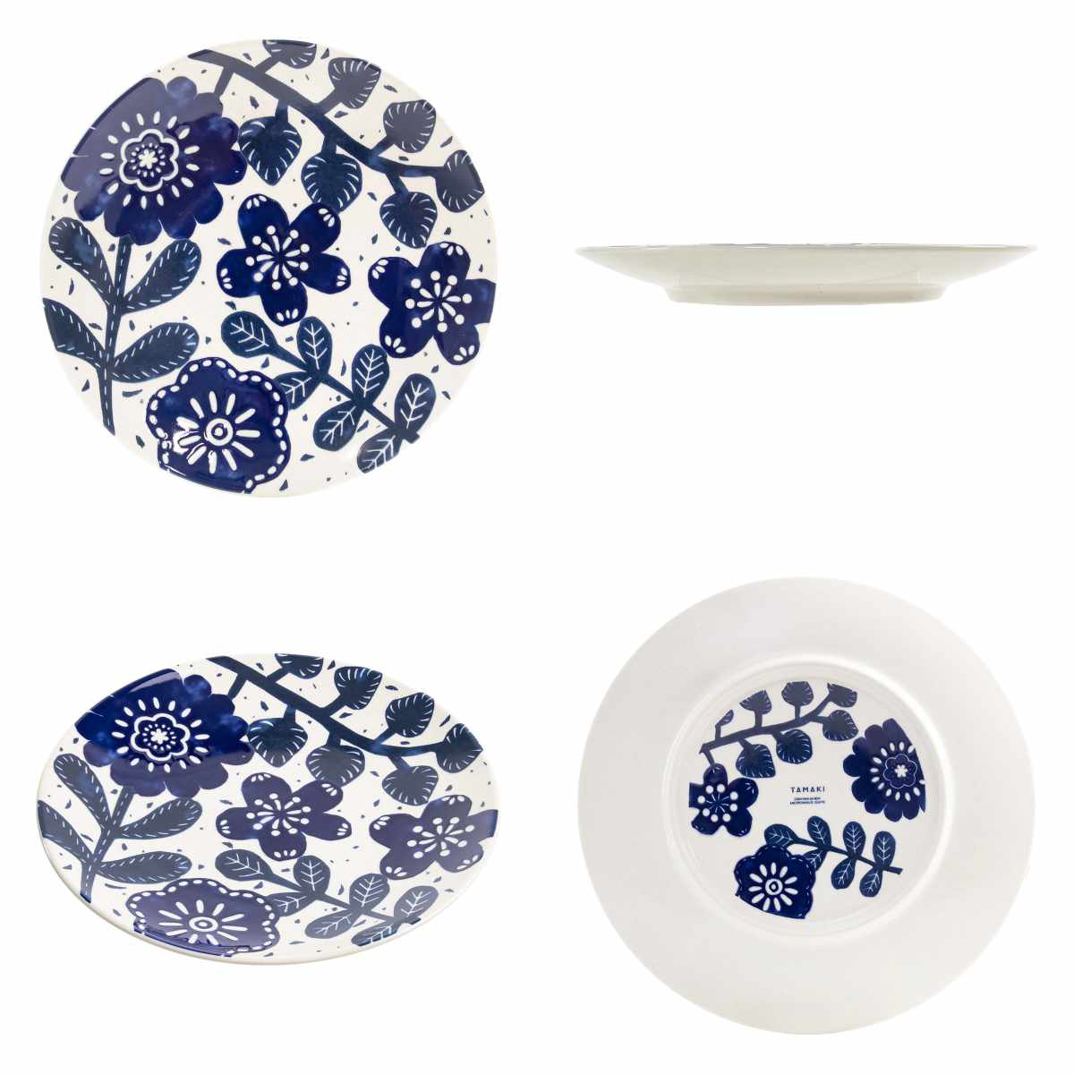 プレート 22cm AIKA 硬質陶器 同柄4枚セット （ 食洗機対応 電子レンジ