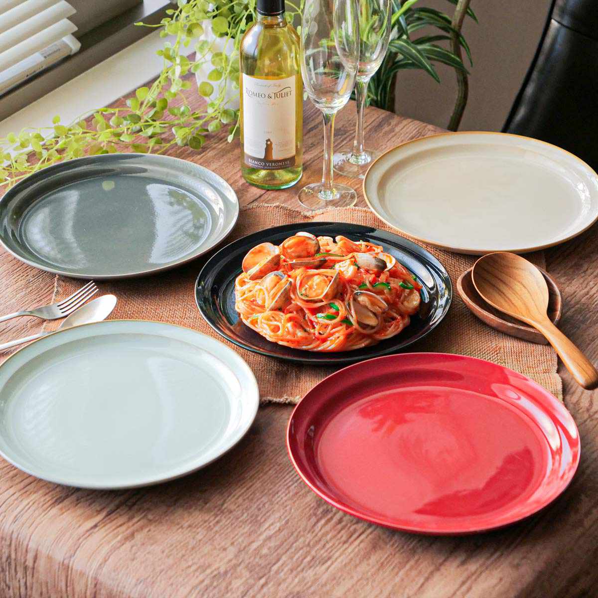 プレート 23cm HINATA 陶器 同色4枚セット （ 食洗機対応 電子レンジ