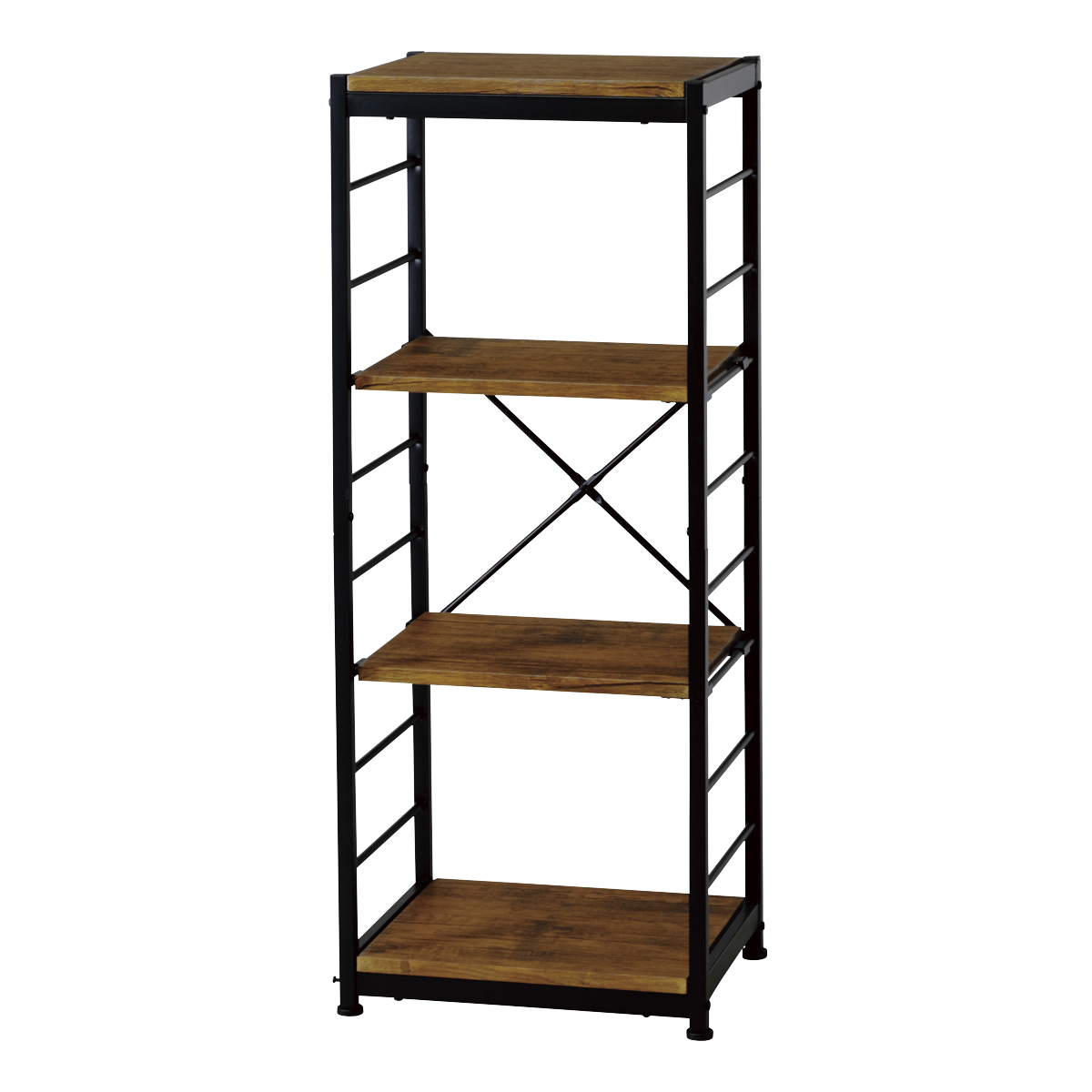 弘益 オープンラック4段 幅44cm ヴィンテージ調 スリムタイプ