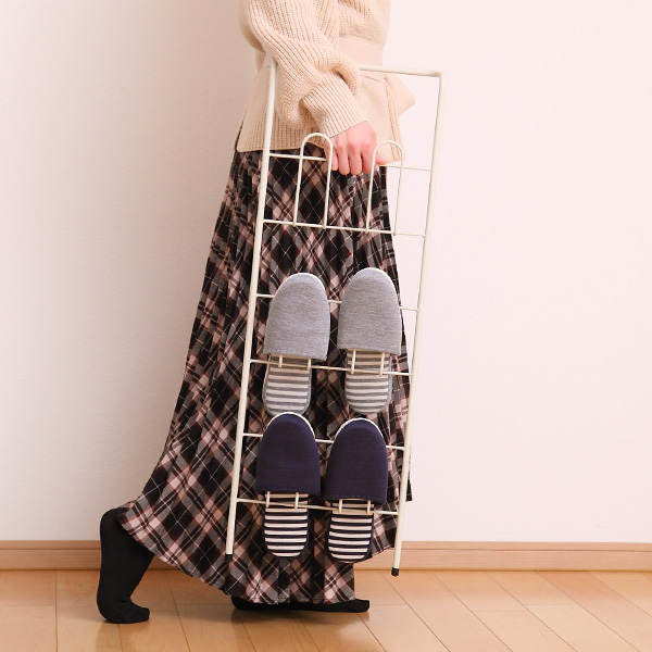 スリッパラック 壁掛け アイアン ラダーラック （ スリッパ 収納