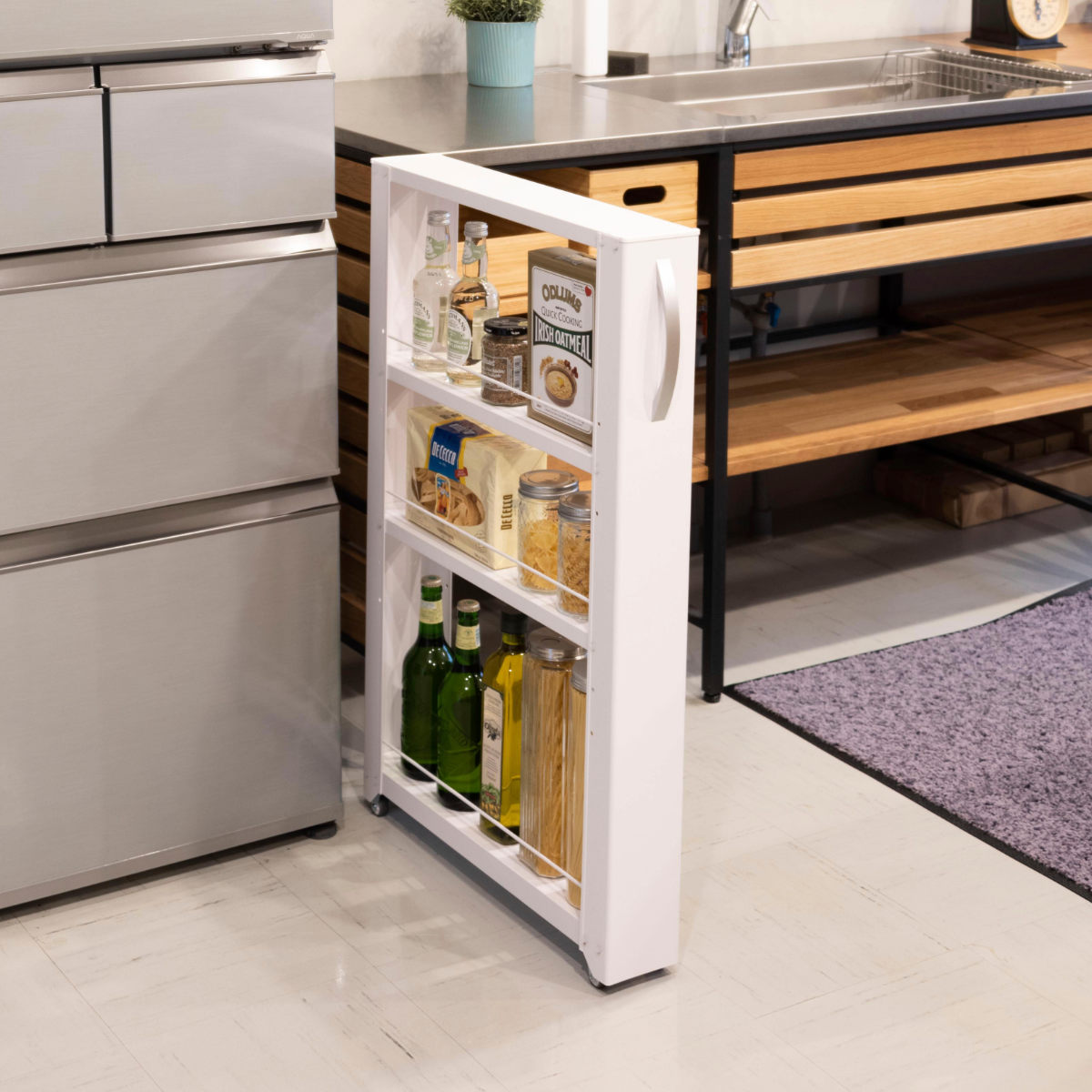 特典付き キッチンストッカー トールワゴン 幅10cm 高さ85cm