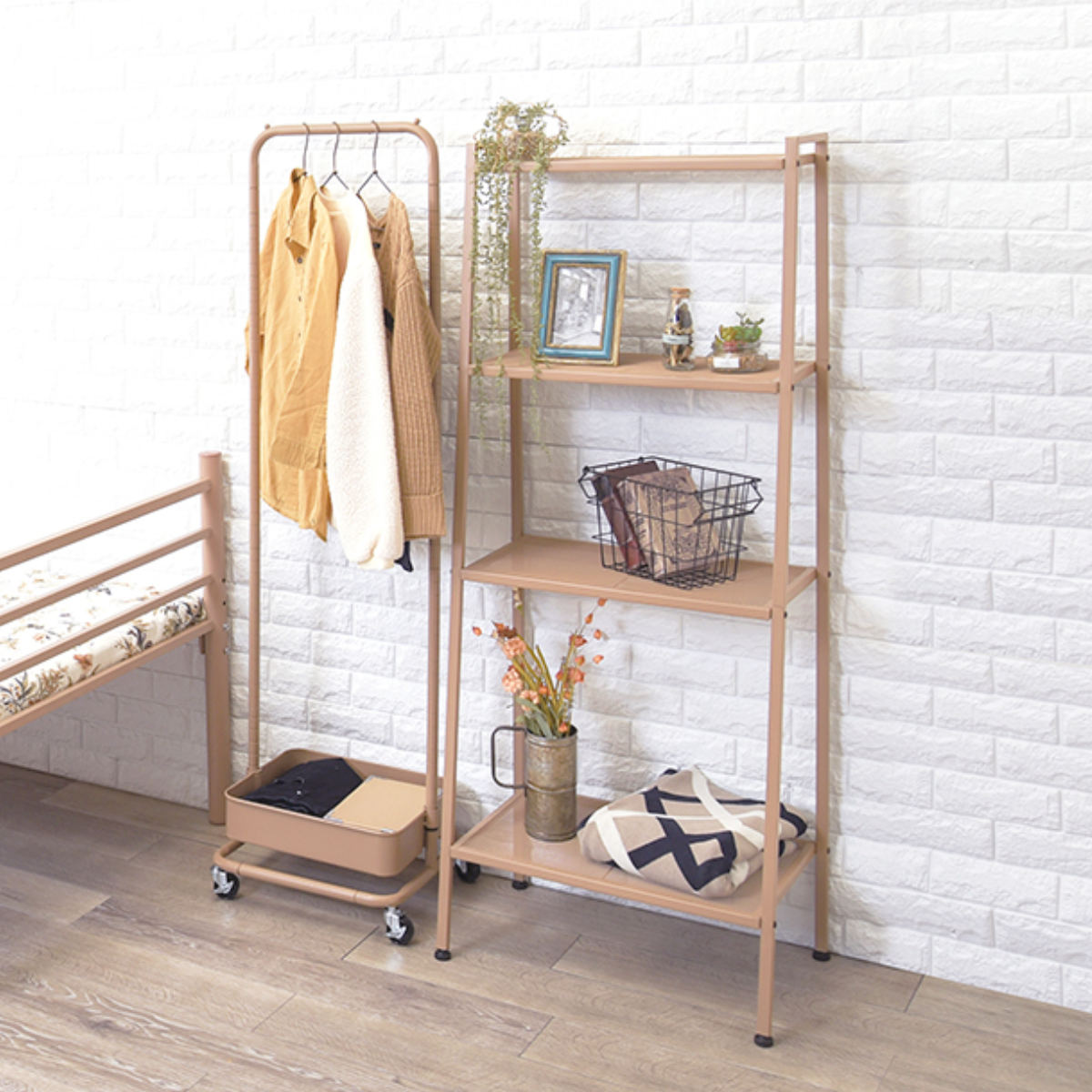 HAGiHARA（萩原） オープンラック 幅59cm 4段 スチールラック アース