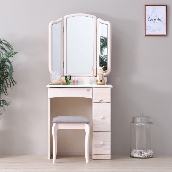 □在庫限り・入荷なし□ ドレッサー スツール付 カントリー調 三面鏡