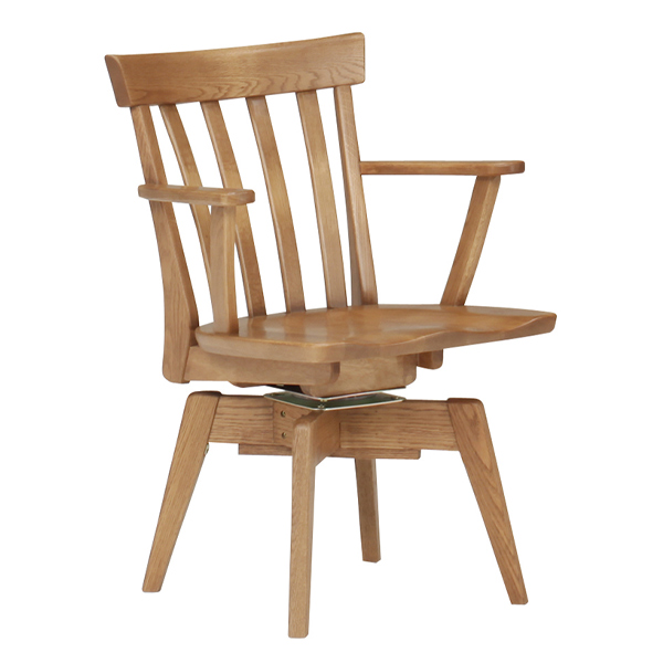 ダイニングチェア 回転式 座面高43cm アームチェア 天然木 カントリー