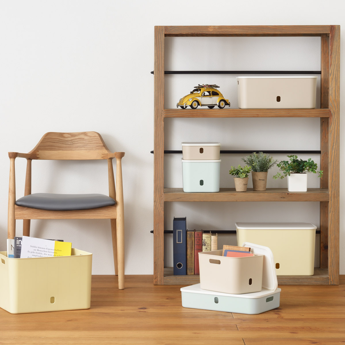 SANKA 収納ケース ナチュラ インボックス ソフト スリムS 幅26×奥行19