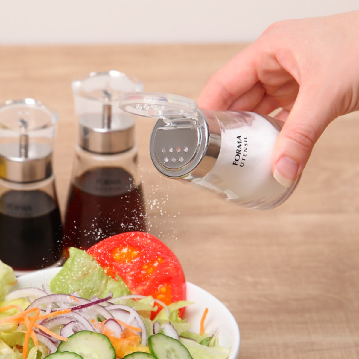 アスベル（ASVEL） 調味料入れ 80ml 塩 胡椒 蓋付き ガラス フォルマHG