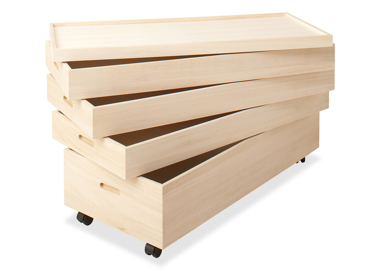 桐 衣装ケース 4段 深型1段 日本製 キャスター付 幅95cm （ 桐衣装