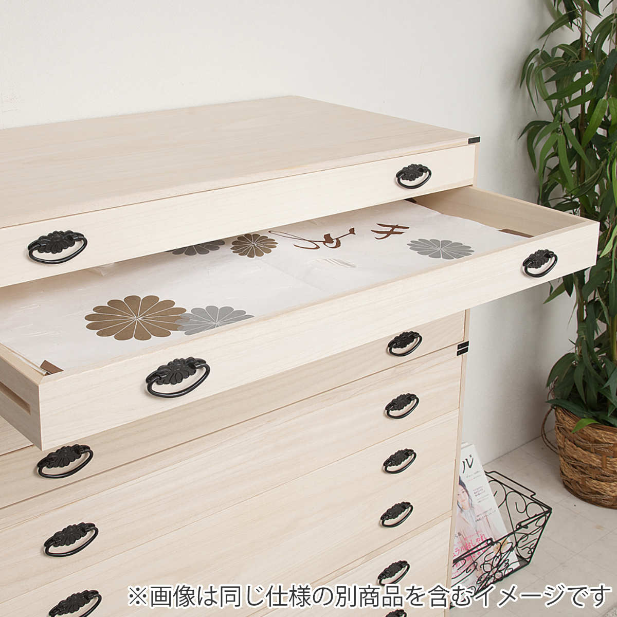 桐たんす 上置き兼用 桐タンス 浅型 5段 日本製 幅99cm （ 桐箪笥 収納