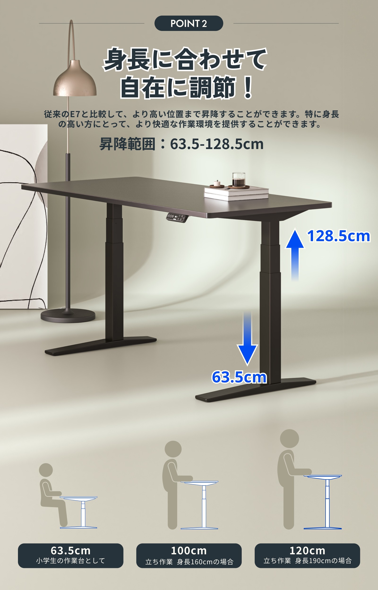 FlexiSpot 昇降デスク 電動 FlexiSpot E7H 昇降式デスク デスク 昇降