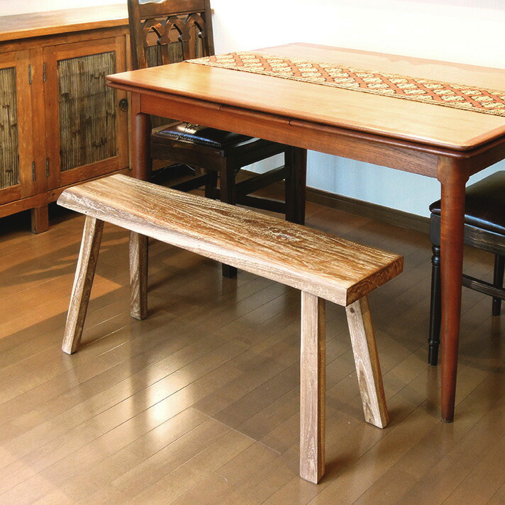 オールドチーク スツール ベンチ 幅90cm おしゃれ 木製 無垢材 チェア