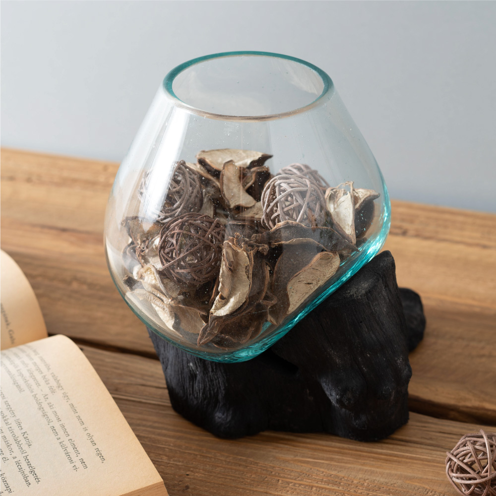 東谷 ガラスオブジェ 流木 置き物 オブジェ ガラス おしゃれ