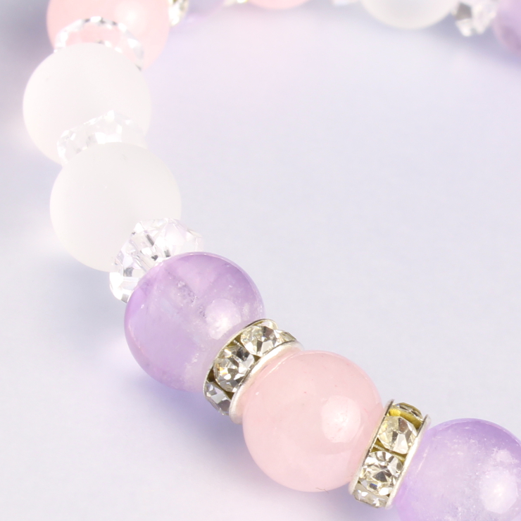 ラベンダーアメジスト・ローズクォーツ デザインブレスレット