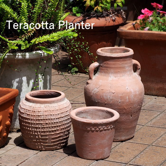テラコッタ 鉢 プランター 植木鉢 素焼き鉢 大型 丸型 深型 陶器