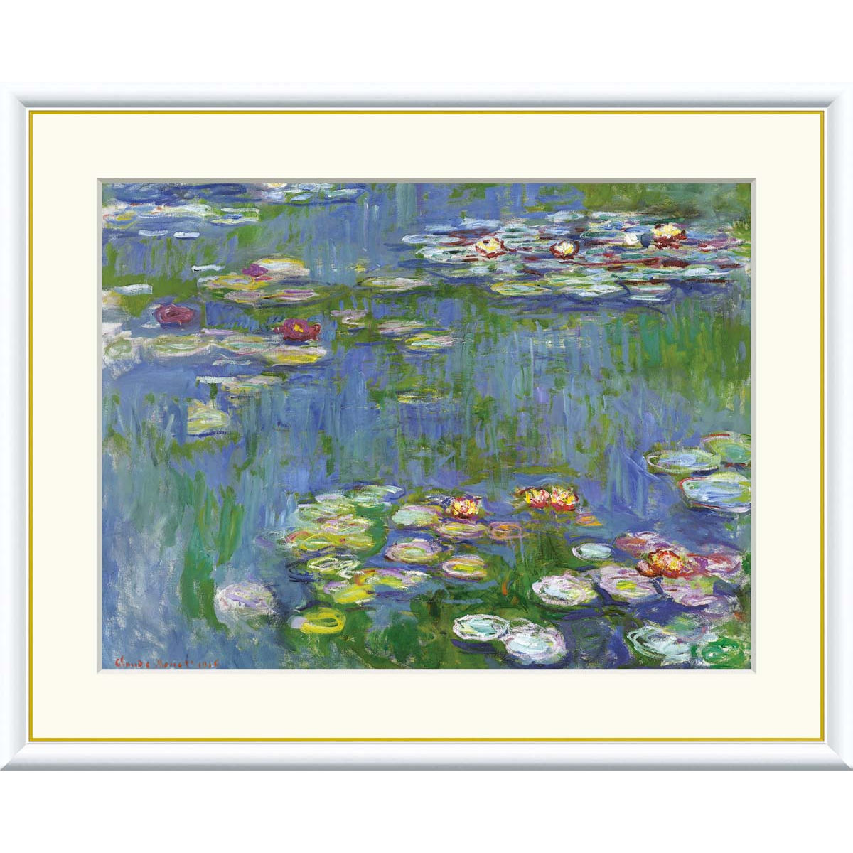 絵画 世界の名画 睡蓮 クロード・モネ 額入り インテリア アート 額絵