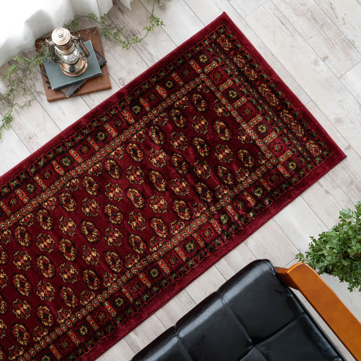 サヤンサヤン 廊下 敷き ロング カーペット ウィルトン織 ペルシャ 柄