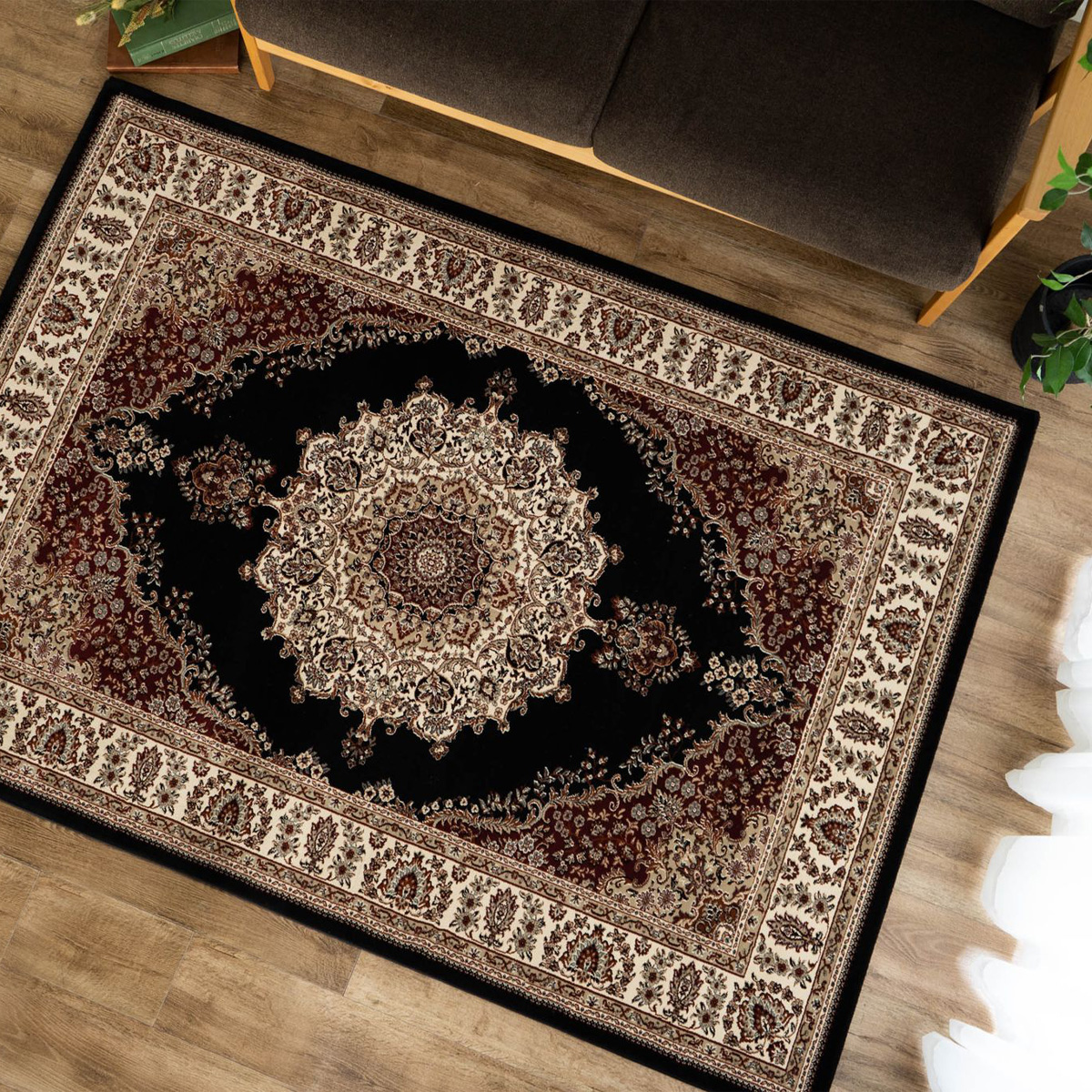 サヤンサヤン おしゃれ 高密度 75万ノット ペルシャ絨毯 風 200×200 約