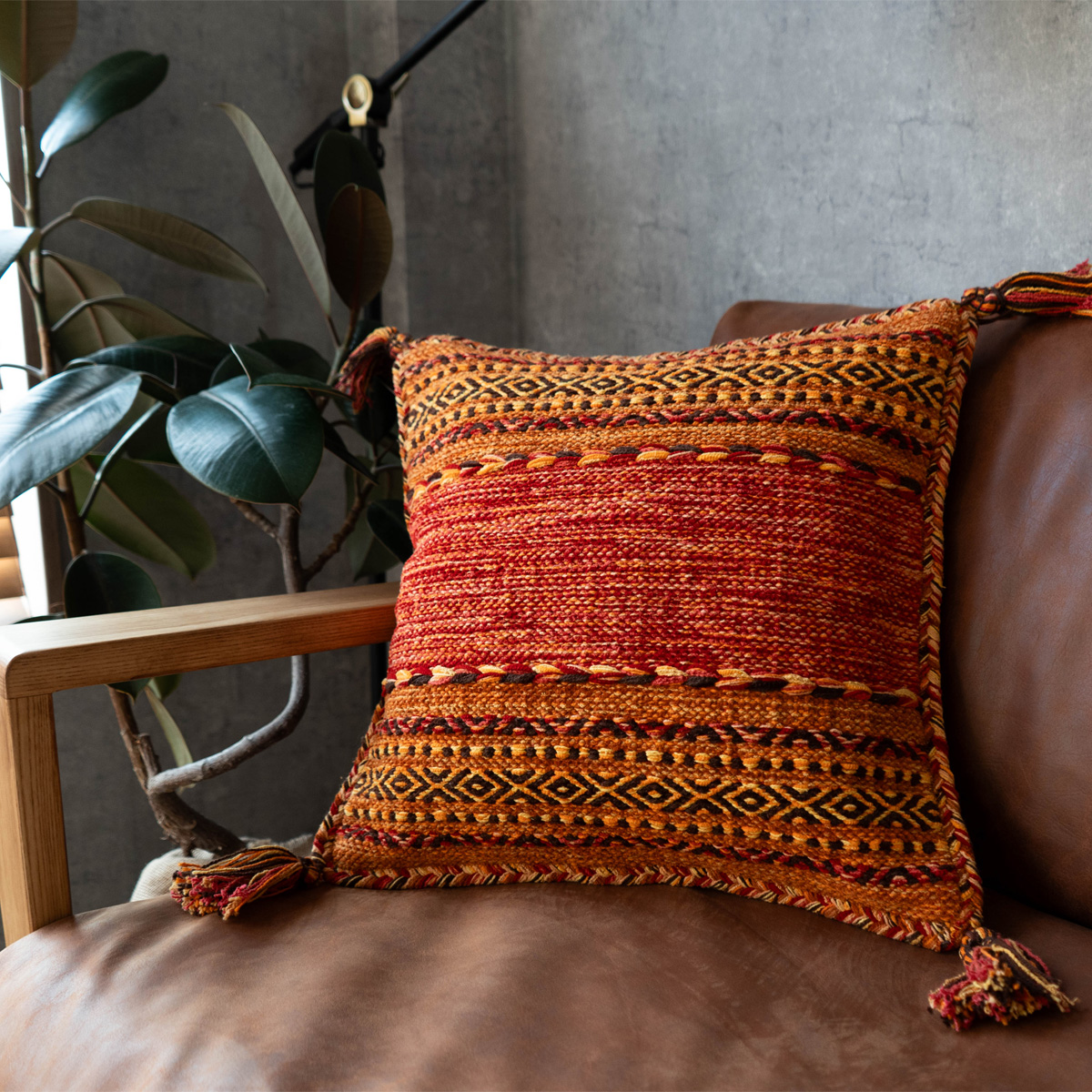 サヤンサヤン クッションカバー キリム 45×45 綿 混 おしゃれ 洗える