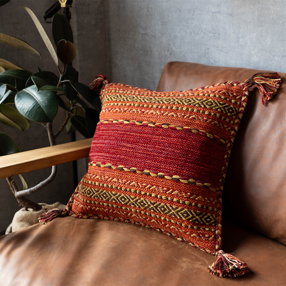 サヤンサヤン クッションカバー キリム 45×45 綿 混 おしゃれ 洗える