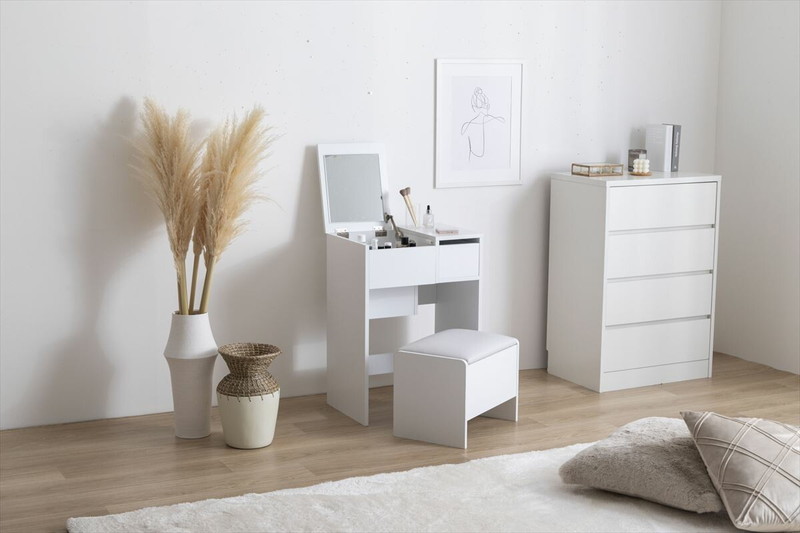 ドレッサー メイクデスク 鏡台 おしゃれ ナチュラルモダン コスメ