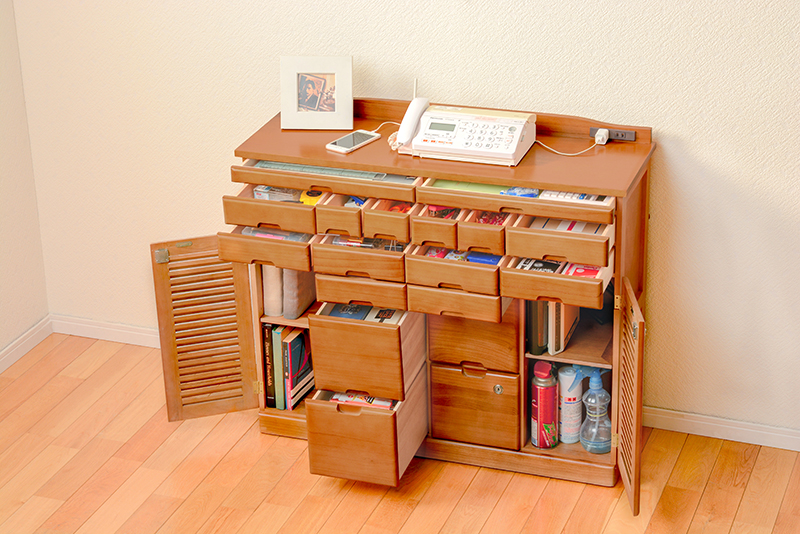 HAGiHARA（萩原） 棚 扉付き キャビネット 鍵 引き出し 小物入れ 貴重