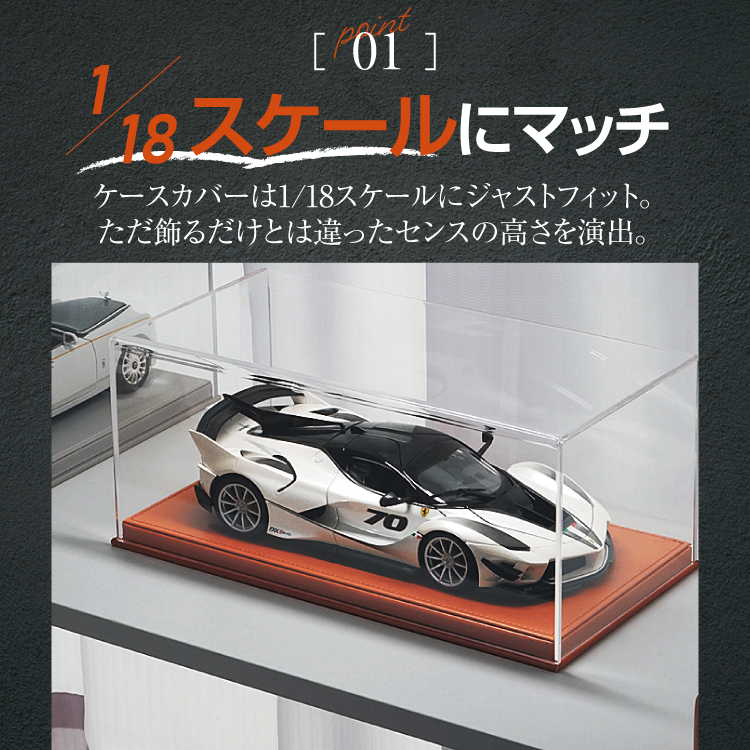 AutoExhibit 1/18用 ミニカー ディスプレイケース 高品質 収納 クリア