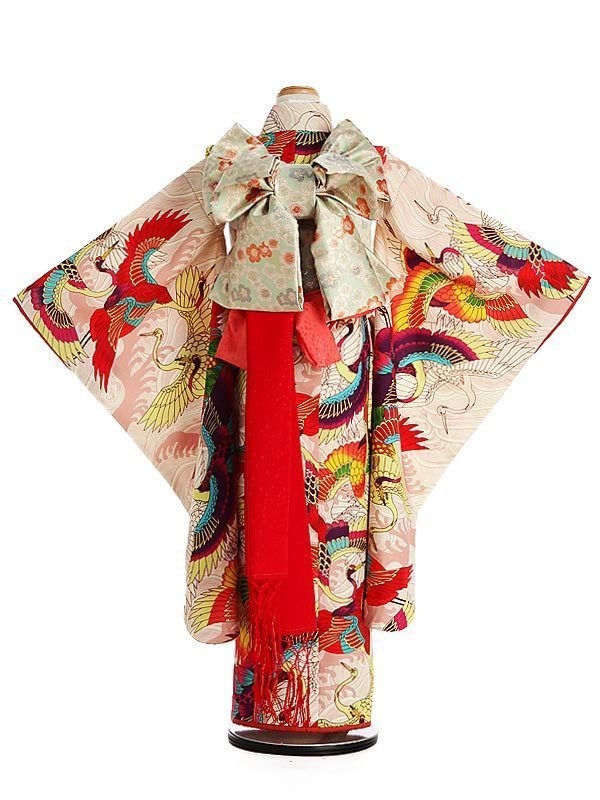 七五三 レンタル 7歳 着物 女の子 モダン レトロ いちは 赤