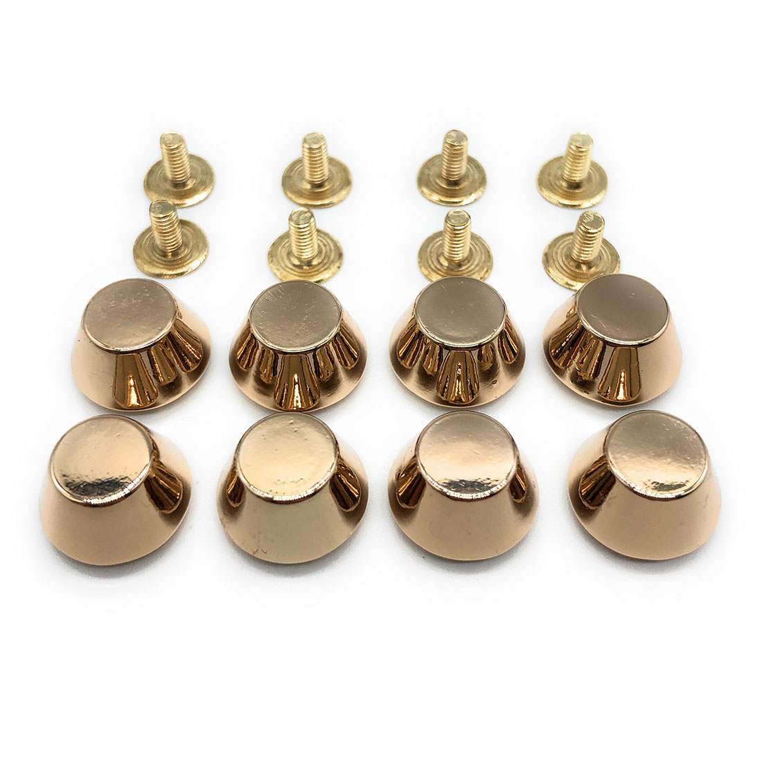 8個セット 底鋲 台形型 ネジ式 11.5mm 真鍮製 レザークラフト バッグ