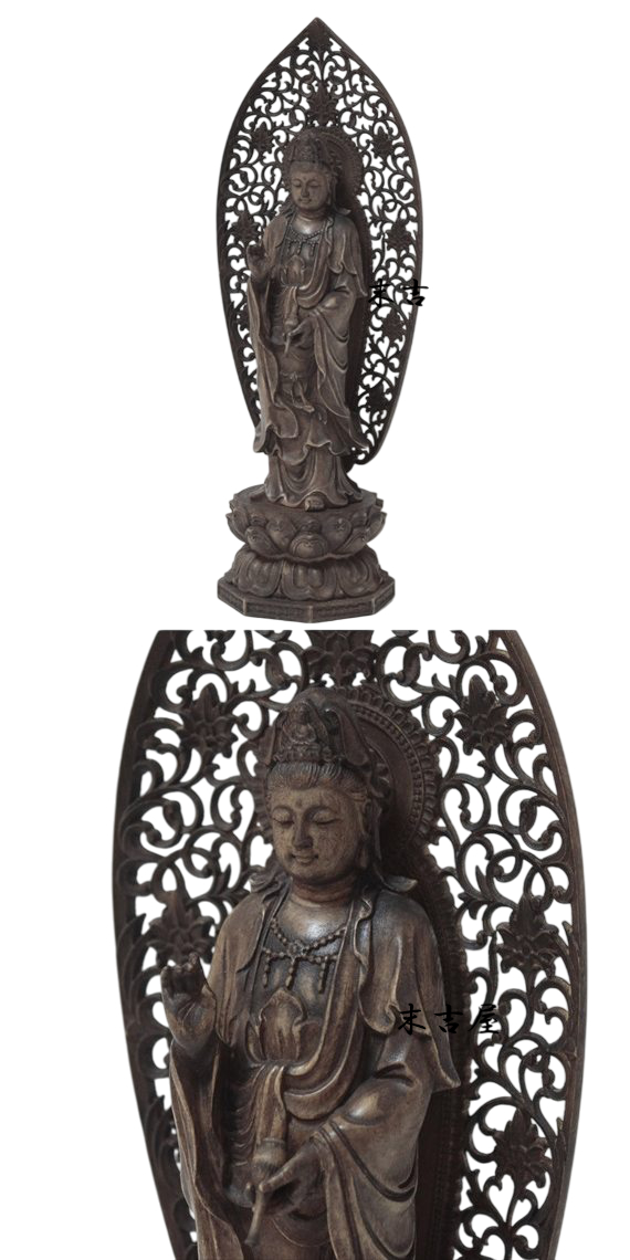 木彫り 仏像 観音様 観音菩薩 観世音菩薩 観自在菩薩 水瓶 功徳水 救世