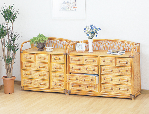 籐家具 ラタンチェスト 9杯タイプ 73センチ幅 引出し収納 W-993 籐整理